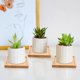 thumbnail image 4 of 4 Pcs Bamboo Coaster, Modern Square Coasters Mug Pads Holder Tray Drinking Coasters Protect Tables and Non-Slip for Kinds Cups and Living Room Decor 9cm*9cm*0.95cm, 4 of 5