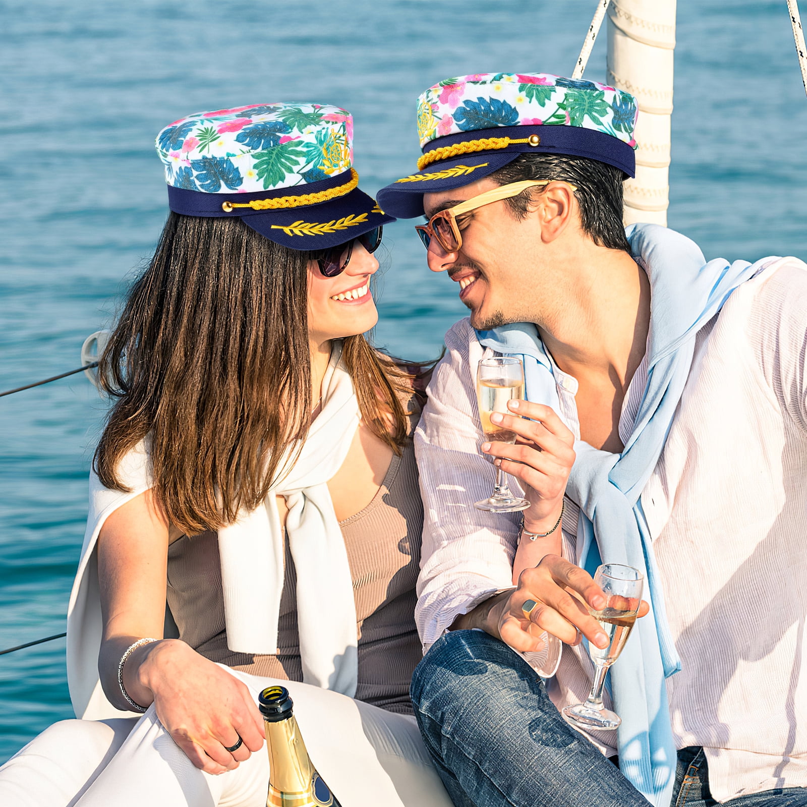 Frcolor Nautical Style Hat Adjustable Captain Hat Seagoing Yacht