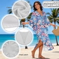 thumbnail image 6 of Xoenoiee Cherry Blossom Oil Painting Print Kaftan Dresses for Women Plus Size Lightweight Swimsuit Cover up Batwing Sleeve Mumu Dresses V-Neck Caftan Loungewear Beach Robe, 6 of 7