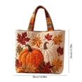 thumbnail image 4 of AZXY Halloween Tote Bag for Women, Quilted Cotton Shoulder Handbag with Pumpkin Autumn Leaf Pattern, Reusable Sturdy Handles for Trick‑or‑Treating Fall Thanksgiving Holiday Daily Shopping, 4 of 6