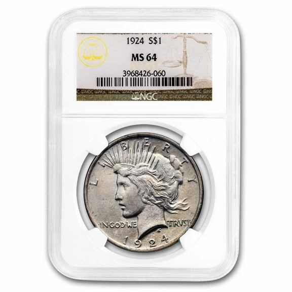1924 Peace Dollar MS-64 NGC