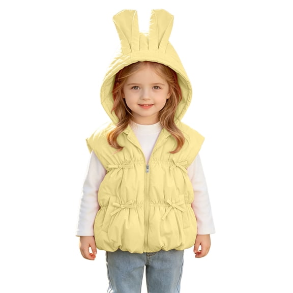 StSilkitty Girls Puffer Hooded Vest Cute Bowknot Zip up Sleeveless Jacket Coat with Pockets Fall Winter Outdoor Outerwear