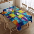 thumbnail image 2 of Colorful Tie Dye Symmetric Pattern Rectangle Tablecloth 60"x84",Waterproof Polyester Rectangle Table Cloth, Wipeable Spillproof Polyester Tablecloth for Dining, Camping, Indoor and Outdoor, 2 of 5