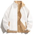 thumbnail image 3 of Bibifish Women Jackets Reversible Lightweight Windbreaker Jackets With Stand Collar Striped Travel Hiking Outdoor Zip Up Coats With Pockets, 3 of 3