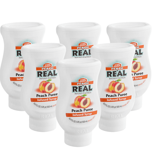Real 16.9 fl. oz. Peach Puree Infused Syrup