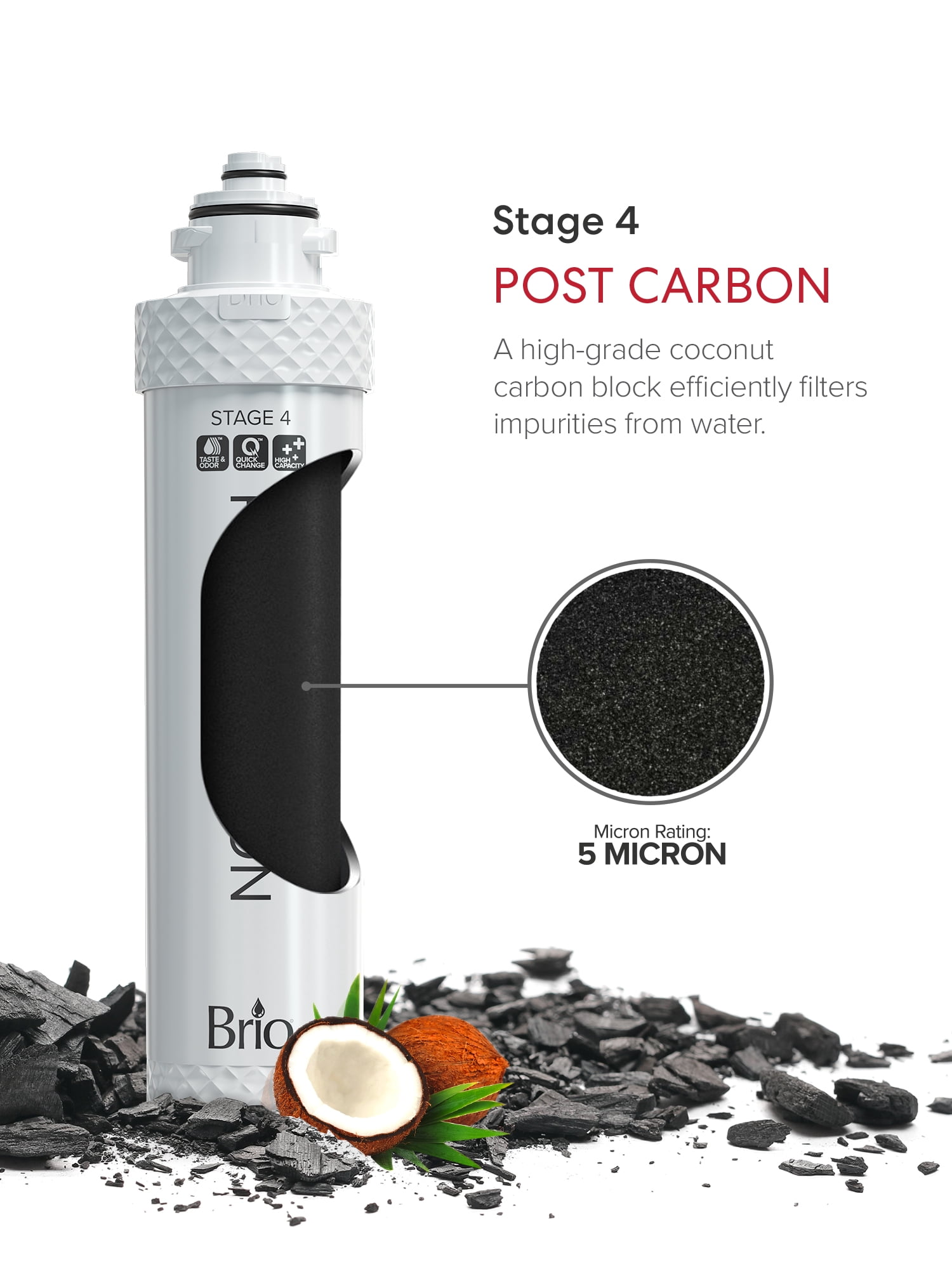 Brio Stage - 4 Post - Carbon Coconut Carbon Replacement Water Filter