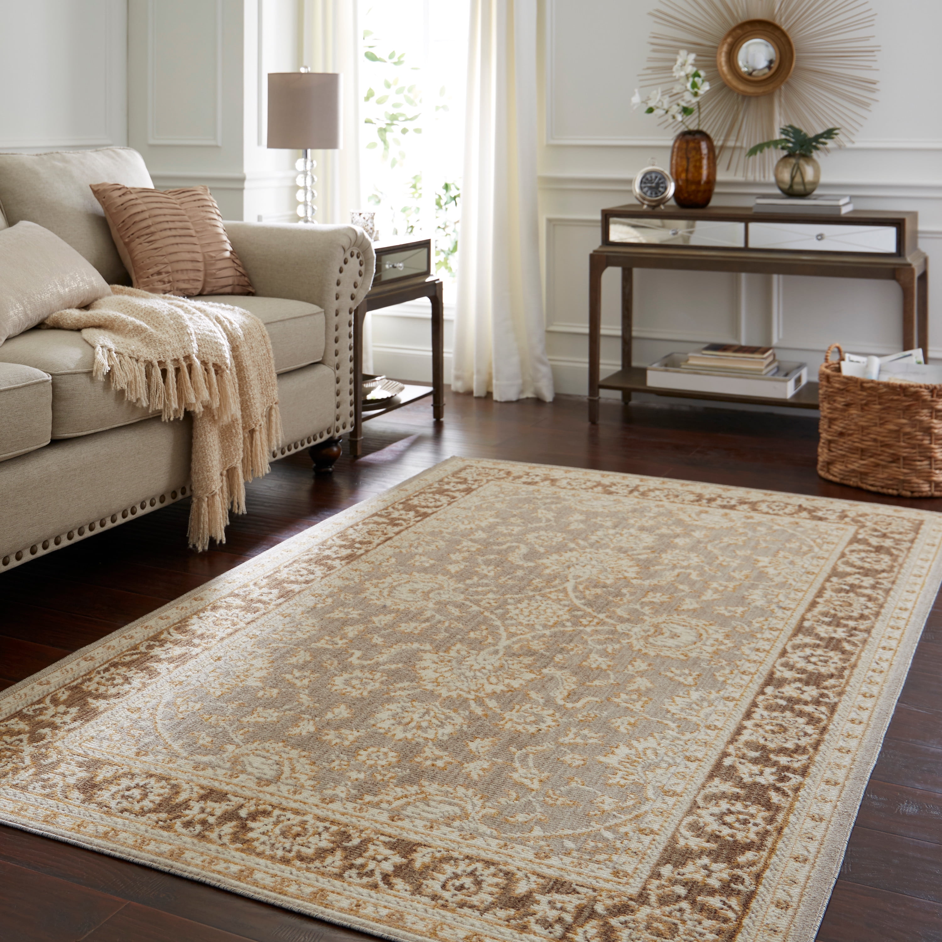 Mohawk Home Heirloom Tuo Grey Woven Area Rug, 7'6"x10', Grey & Brown