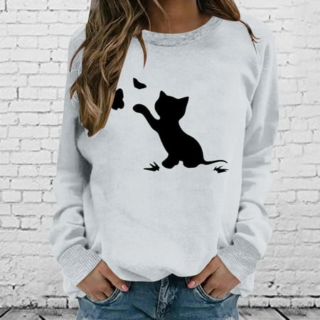 

Zedker Graphic Tees for Women Oversized Shirts for Women Womens Shirts Crew Neck Long Sleeve Tops Printed Regular Blouse