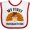 White and Red, variant on Inktastic My First Thanksgiving Cute Turkey Pilgrim Hat Boys or Girls Baby Bib