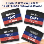 Stakz 3-in-1 Stackable Pre-inked Message Stamp - Original, Copy, Sign Here messages Included - 3 ink colors