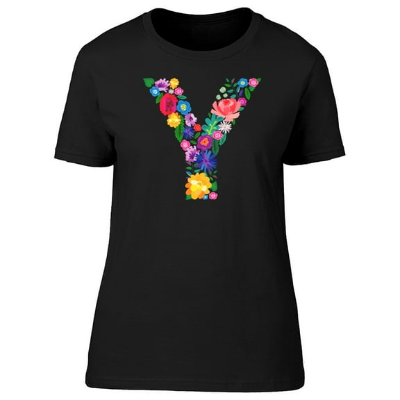 The Letter Y Made Of Flowers Tee Women's -Image by Shutterstock