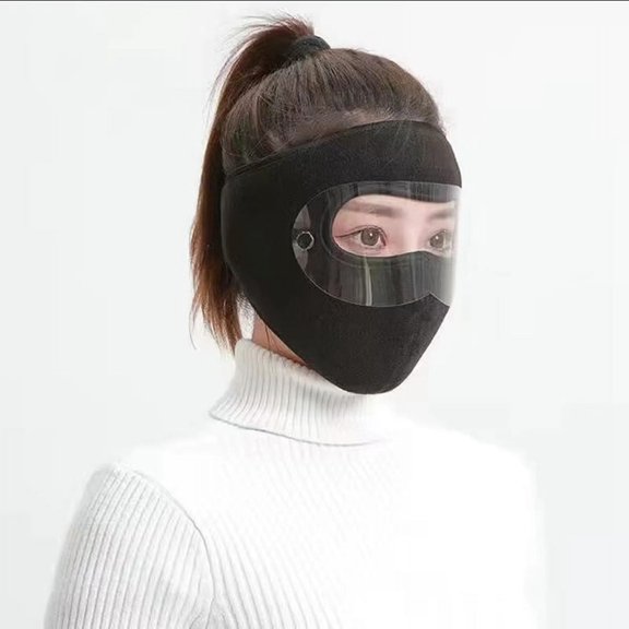2Pc Face Mask for Cold Weather Motorcycle Face Mask for Men and Women Skiing,Snowboarding,Motorcycle,UV Protection,Hat,B