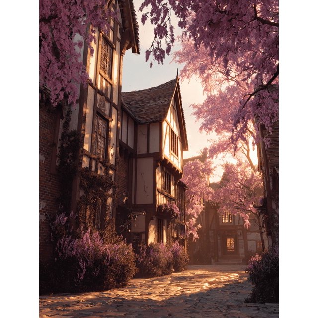 Qisvanset Textured Winter Village Path Canvas Print 12x16 Inch Entryway Art