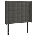 thumbnail image 2 of vidaXL LED Headboard Dark Gray 40.6"x6.3"x46.5"/50.4" Velvet, 2 of 53
