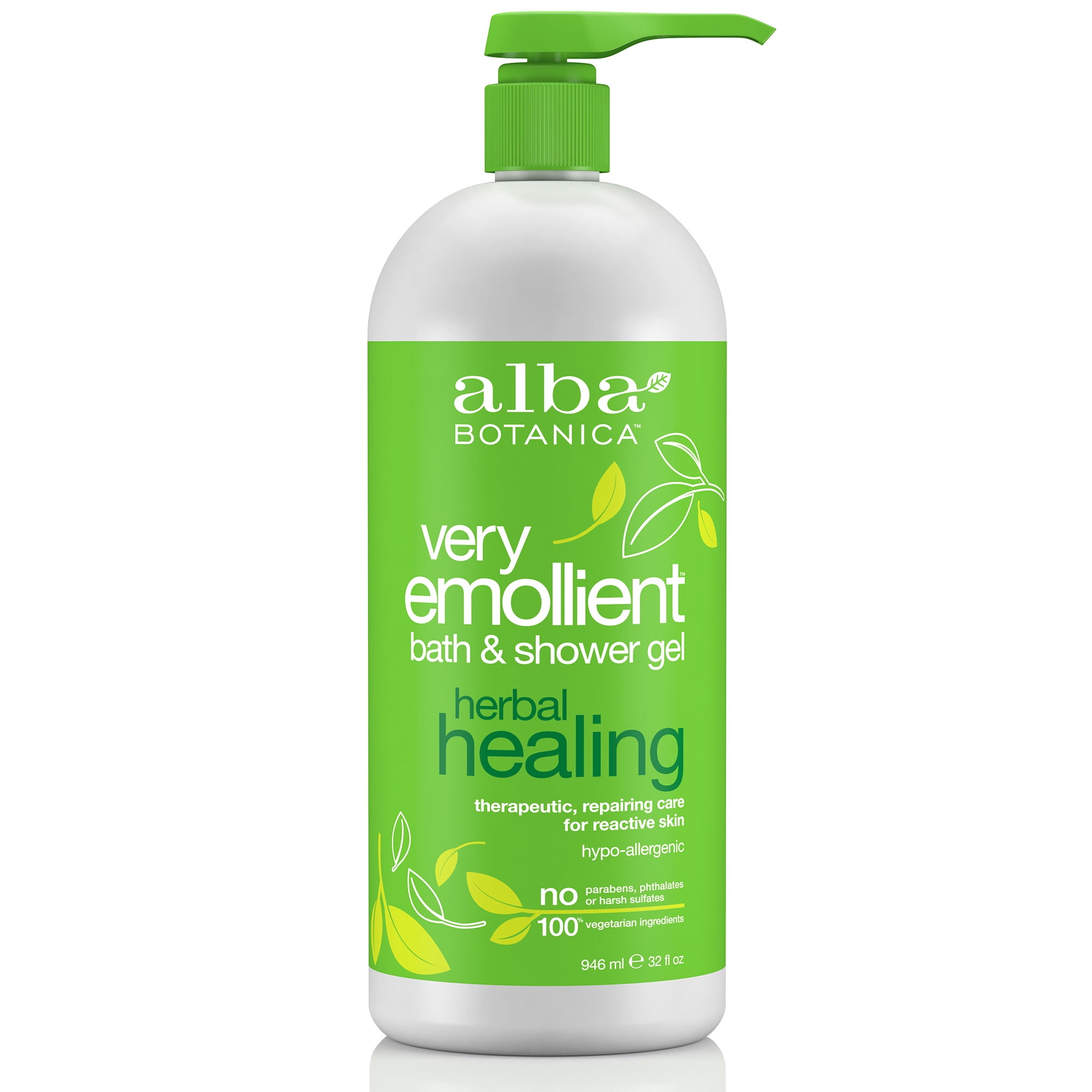 Alba Botanica Very Emollient Herbal Healing Bath and Shower Gel, 32