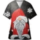 thumbnail image 3 of Blusas de algodón con cuello en V y estampado navideño para mujer y hombre, uniforme médico, uniforme de trabajo para cirujanos, blusas de médico y enfermera, 3 of 5
