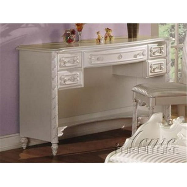 Acme Furniture 01017 Pearl White Wood Youth Student Desk Walmart