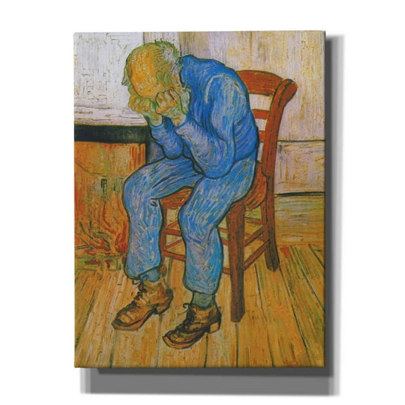 Epic Graffiti 'Sorrowing Old Man' by Vincent Van Gogh, Giclee Canvas Wall Art, 12"x16"