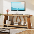 thumbnail image 5 of Tribesigns 70.86-Inch Farmhouse Console Table, Industrial Sofa Entryway Table with Storage, Wood Couch Foyer Accent Table for Living Room, Entrance (wood), 5 of 6