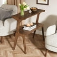 thumbnail image 1 of Tribesigns Rustic Brown Farmhouse End Table, 2-Tier Narrow Wood Side Table with Storage Shelves and Solid Wood Legs, Slim Sofa Table or Bedside Nightstand, 1 of 5