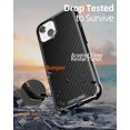 thumbnail image 4 of CaseBorne R Series Case for [iPhone 13] Aluminum Frame Aramid Fiber Kevlar Backplate - Black, 4 of 5
