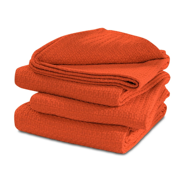 100 Cotton Basket Weave Thermal Bed Blanket Breathable Super Soft Layering All Season Light Weight for Home Decoration