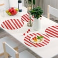 thumbnail image 6 of Ryvnso Red and White Stripes Round Plate Mats Dining Table Placemat Set of 4 for Holiday Decoration, 6 of 7