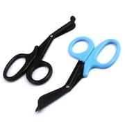 OdontoMed2011 EMT Trauma Shears - Stainless Steel Bandage Scissors for Nursing Purposes - Sharp 2-pack Scissor is Perfect for EMS, Doctors, Nurses, Cutting Bandages 5.5" ( Black+Teal ) 5 1/2" 'Emt FC