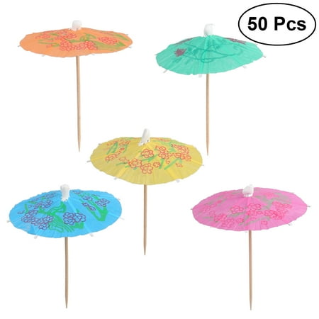 

50pcs Cocktail Parasol Drink Umbrellas Paper Parasol Picks for Hawaiian Party Pool Party (Mixed Color)