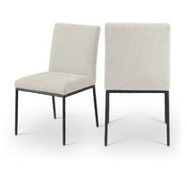 Meridian Furniture Reeves Cream Chenille Fabric Dining Side Chair (Set of 2)