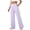 Purple, variant on Women's Waffle Knit Wide Leg Pants, Pull-On Lounge Trousers with Elastic Waist and Side Pockets