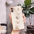 thumbnail image 1 of TECH CIRCLE for iPhone 13 Stylish  Cute Case,Sparkle Plating Heart Case with Bling Chain Strap Camera Lens Protection Girly Case For iPhone 13,White, 1 of 7