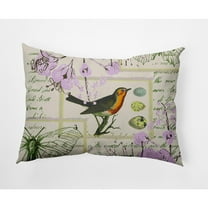 14" x 20" Simply Daisy Singing Bird Indoor/Outdoor Lumbar Throw Pillow