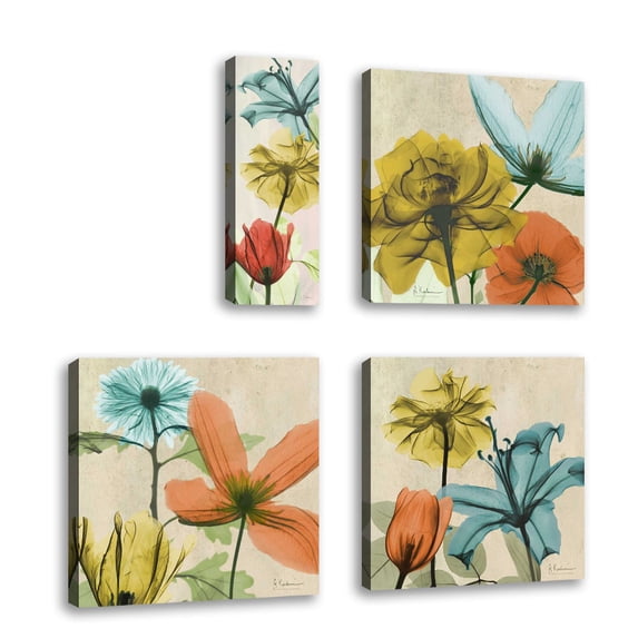 Set of 4 - New Avalon VII - Contemporary Fine Art Giclee on Canvas Gallery Wrap - wall décor - Art painting - 8 x 24 Inch - Ready to Hang
