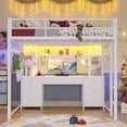thumbnail image 4 of Full Size Loft Bed with Desk with 8 Storage Drawers & Charging Station & LED Lights, Metal Loft Bed, 4 of 8
