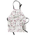 thumbnail image 1 of Floral Apron, Spring Blossom Pattern in Vintage Colors Hand Drawn Flowers on Branches, Unisex Kitchen Bib with Adjustable Neck for Cooking Gardening, Adult Size, Pink Green and Black, by Ambesonne, 1 of 4