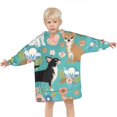 thumbnail image 3 of Chihuahua and Flower Florals Blanket Hoodies for Kids 6-13YR Oversize Wearable Blanket Hoodies for Boys Girls Teens, 3 of 7