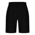 thumbnail image 4 of HOOMEUMY Men's Basic Fleece Sweatpants Shorts Drawstring Elastic Waist Gym Workout Shorts with Pockets Black M, 4 of 5