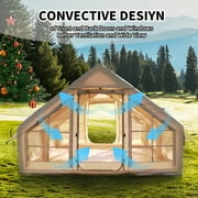 4-6 People for Camping Inflatable Tent, Glamping Tent with Stove Jack , 4 Seasons available Waterproof Blow Up Tent