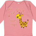 thumbnail image 4 of Inktastic My Great Uncle Loves Me- Cute Giraffe Boys or Girls Long Sleeve Baby Bodysuit, 4 of 5