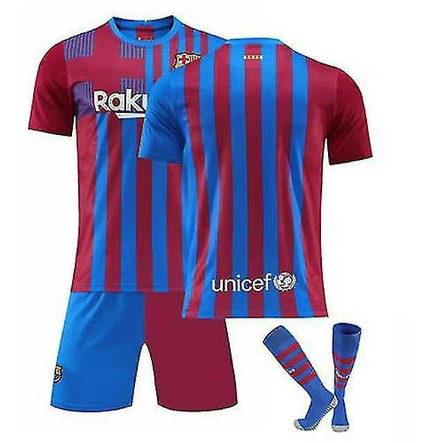 21/22 Inicio Niños Kits de fútbol Tiras azules Camiseta Camiseta de fútbol Traje de entrenamiento Adulto-Sin señal (Azul - Rojo)-L BmatwkZeng Bmatwe Jersey