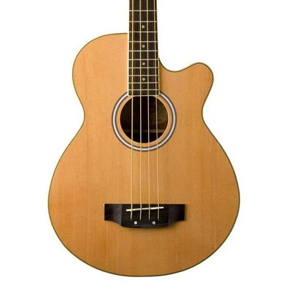 Washburn AB5K-A-U 4 String Cutaway Acoustic Electric Bass Guitar Natural with Gig Bag