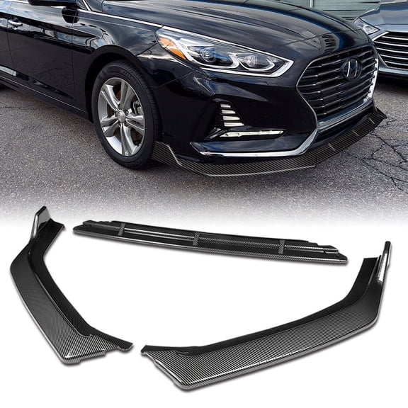 Stay Tuned Performance For 2018-2019 Hyundai Sonata Carbon Look Front Bumper Body Kit Spoiler Lip 3PCS