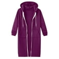 thumbnail image 5 of Quealent Zip Up Hoodies For Women Long Sleeve Oversized Sweatshirts Casual Lightweight Fleece Jackets With Pockets Dark Purple for Size XXL, 5 of 8