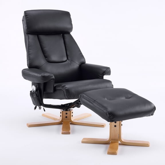 WanKaMom Heated Massage Recliner, Recliner Massage Chair with Ottoman, 360° Swivel Recliner Chair, Stressless Recliner with Ottoman for Living Room Bedroom