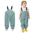 thumbnail image 2 of Kids Waterproof Rain Pants with Suspenders, Toddler Boys Girls Windbreaker Jumpsuits, Outerwear Girls Bottoms 2-7 Y, 2 of 5