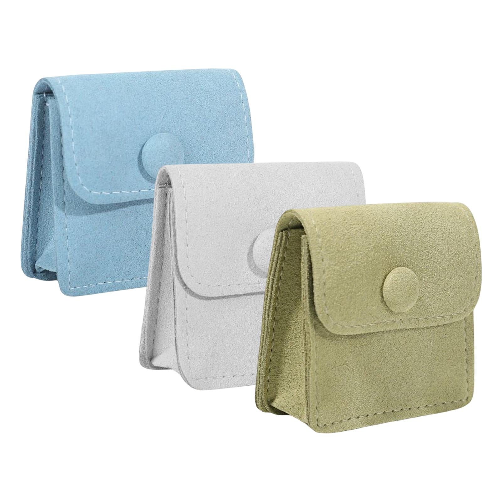 PH PandaHall 4 Colors Jewelry Storage Bags, PU Leather Snap Purse Pouch Bag  Soft Jewelry Gift Bags with Snap Buttons for Earring Necklace Ring Watch