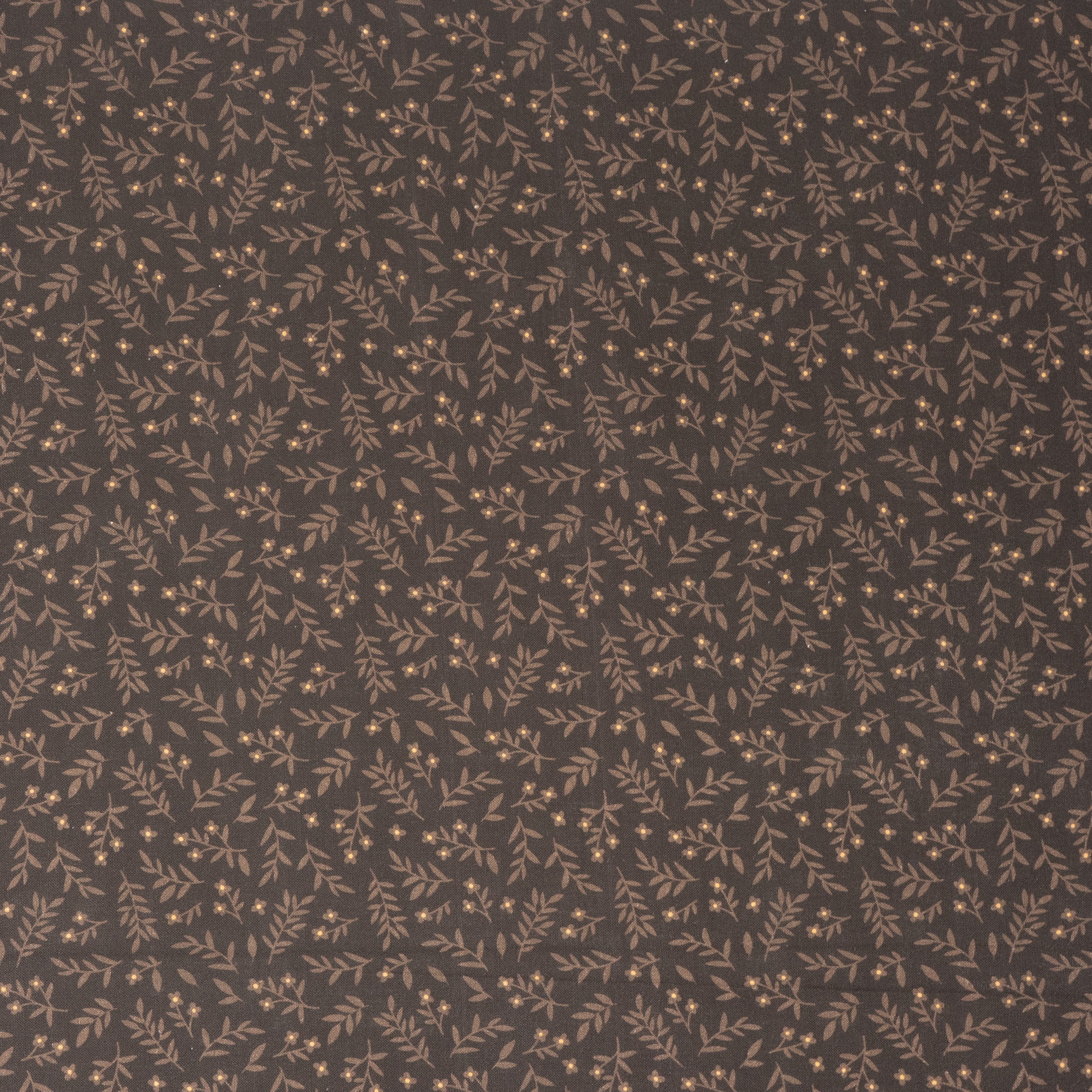 Roc-Lon 100% Cotton, 108" Wide, Quilt Backing, Prints, Packed Floral Chocolate, Cut By Yard