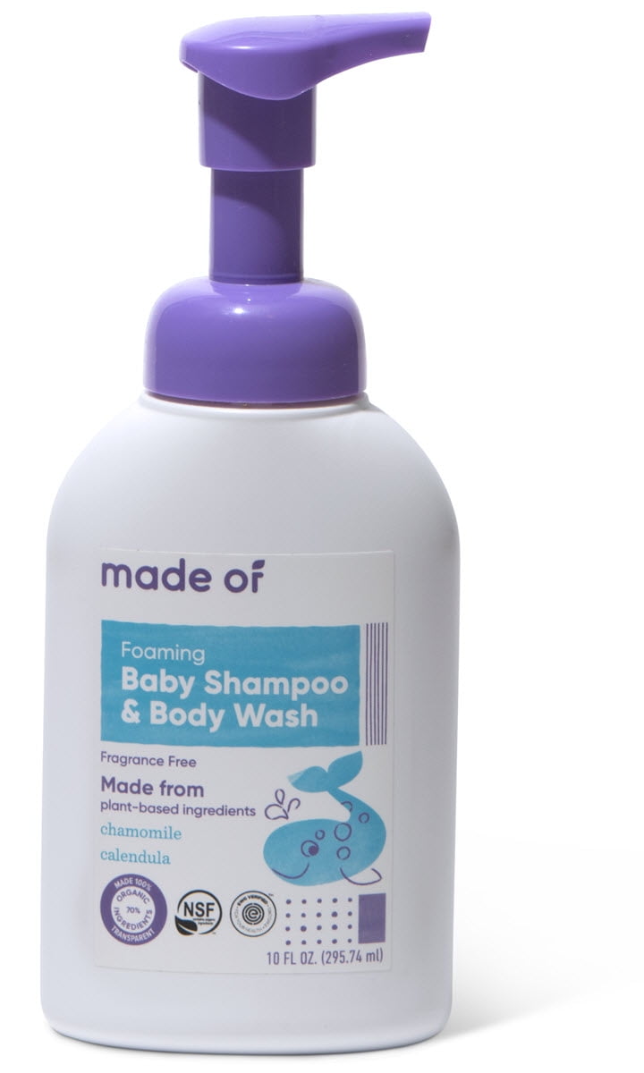 MADE OF Foaming Organic Baby Shampoo and Body Wash NSF Organic