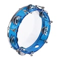 thumbnail image 2 of Muslady 8-inch Tambourine Handbell Hand Drum with Double Row Jingles Percussion Instrument, 2 of 7